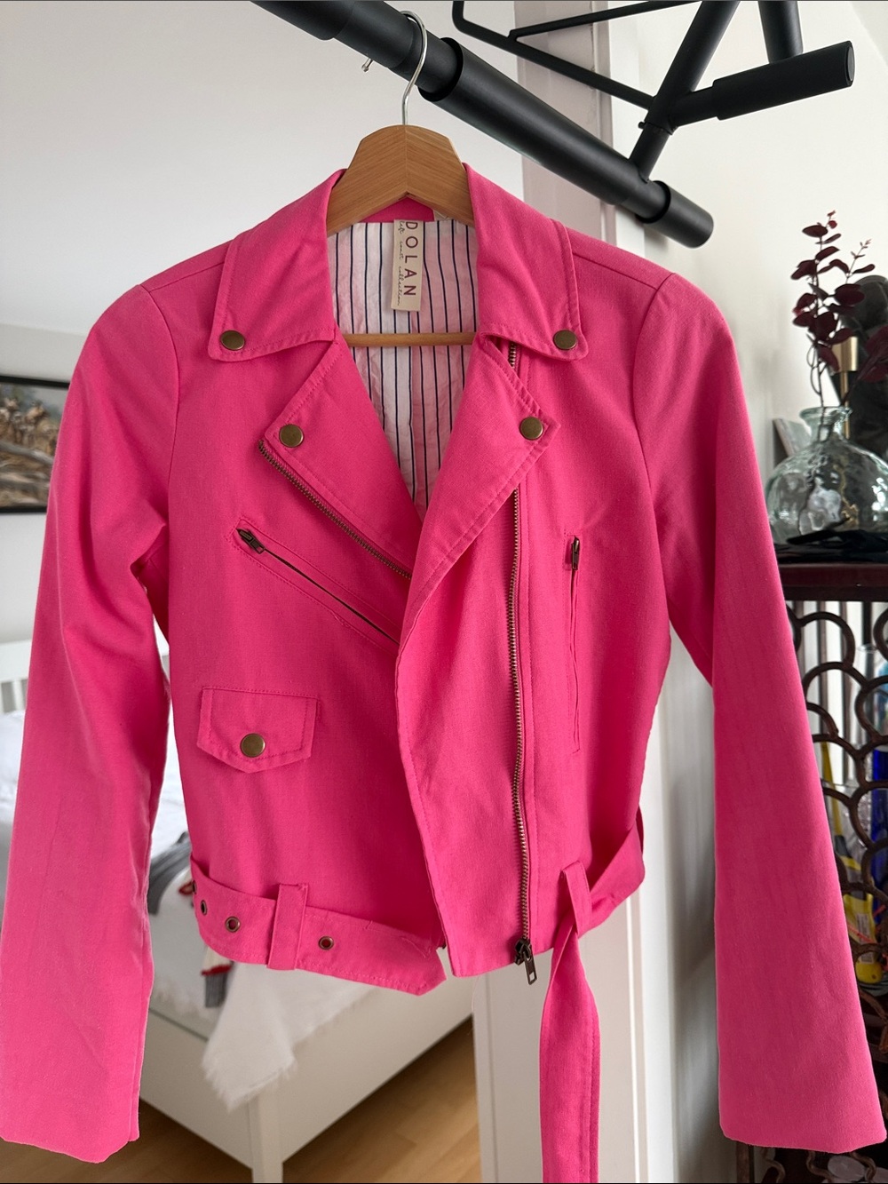 Nola Vibrant Pink Moto Jacket